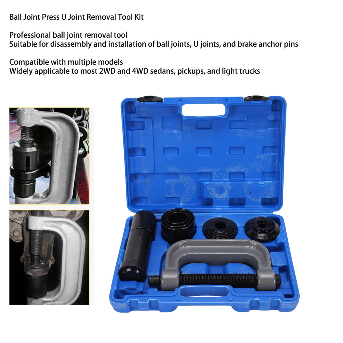 Heavy Duty Ball Joint and U Joint Removal Tool Set with Storage Case W4225