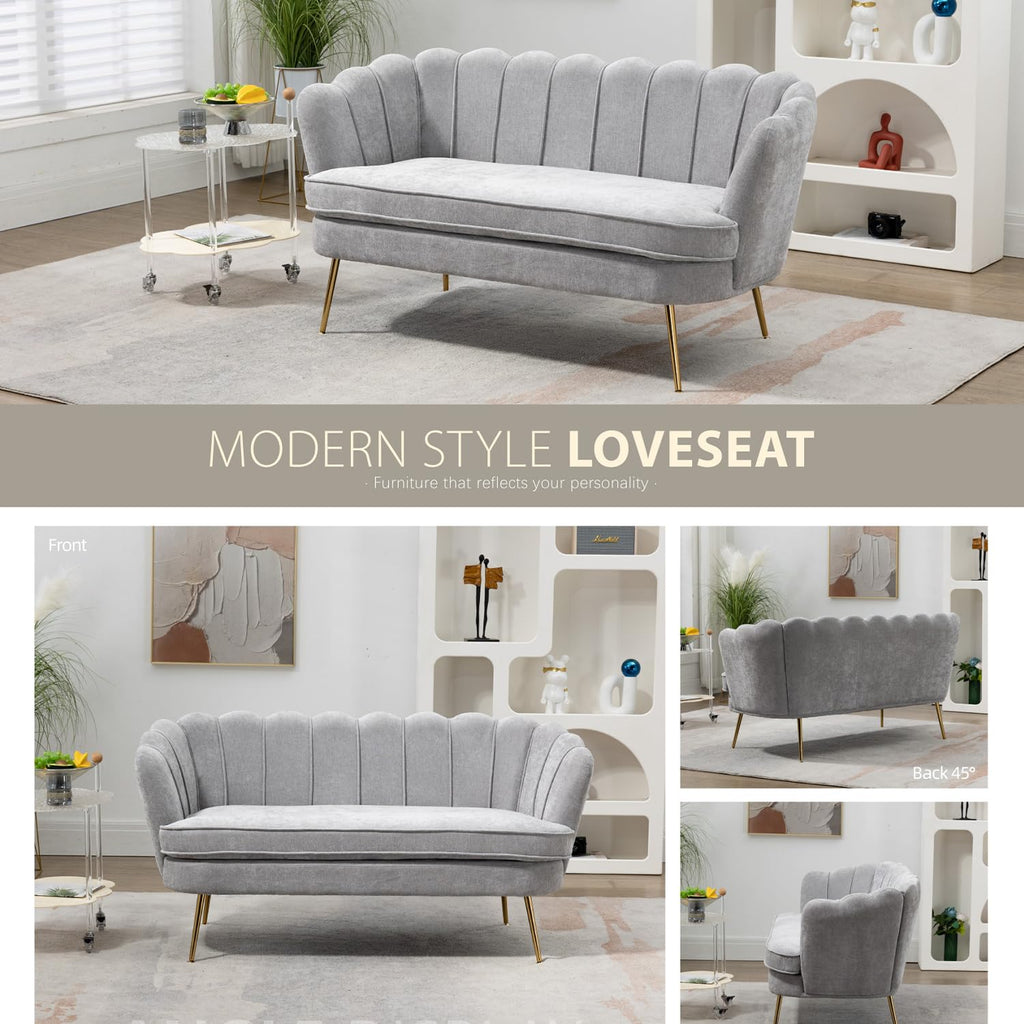Light Gray Small Loveseat Sofa Z42193