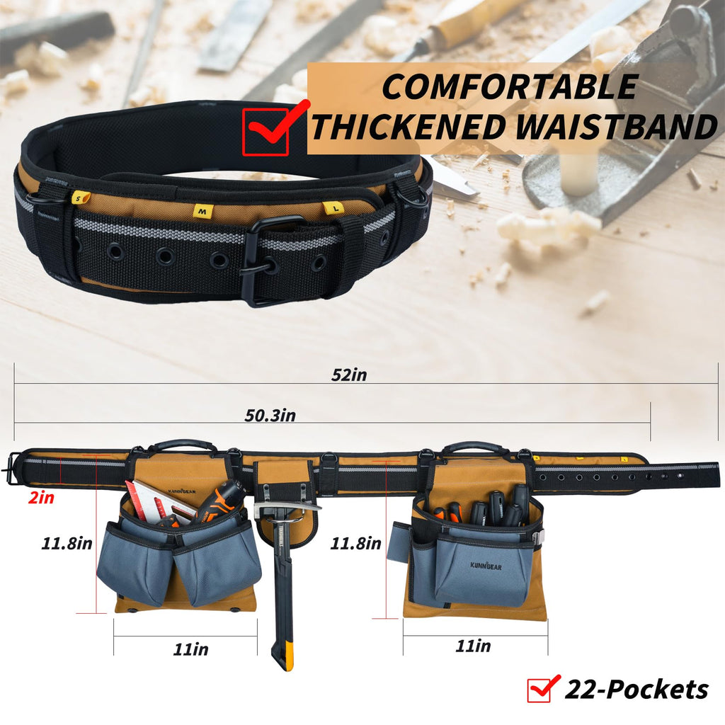 Khaki Carpenter Tool Belt with Suspenders B477997