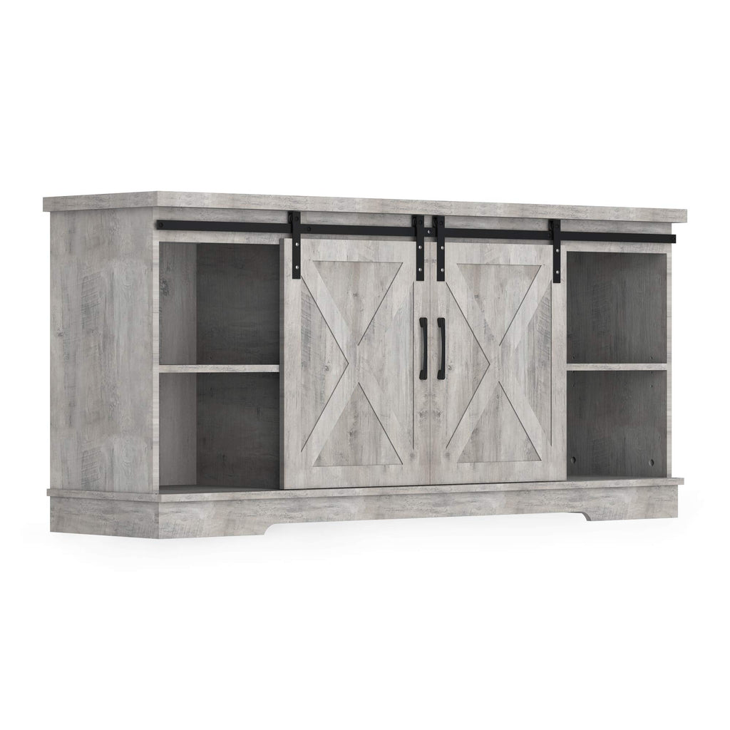 65 Inch Oak TV Stand with Storage Cabinet I56783
