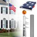 20FT Sectional Heavy Duty Aluminum Flag Pole Kit with 3x5 ft American Flag E708