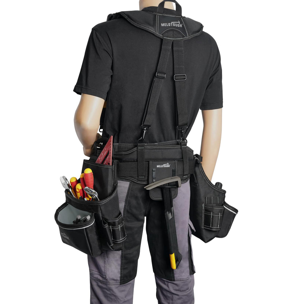 Carpenters Tool Belt with Suspenders 27 Pockets F357196