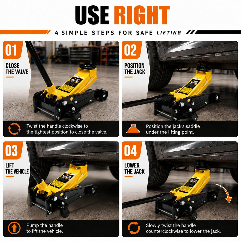 3 Ton Low Profile Steel Racing Floor Jack with Dual Pistons Quick Lift Pump K932866