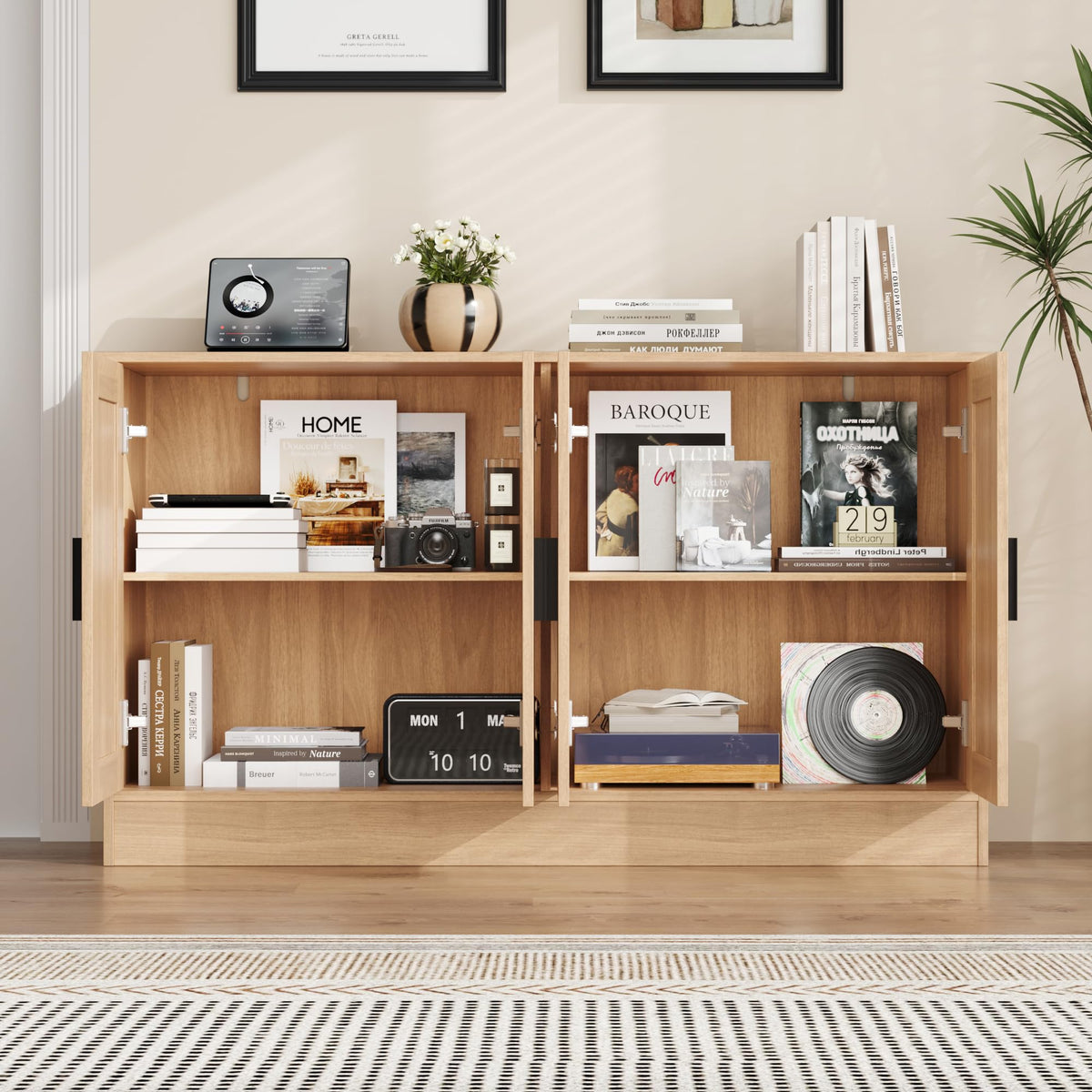 53" Oak Buffet Cabinet with Storage N814693