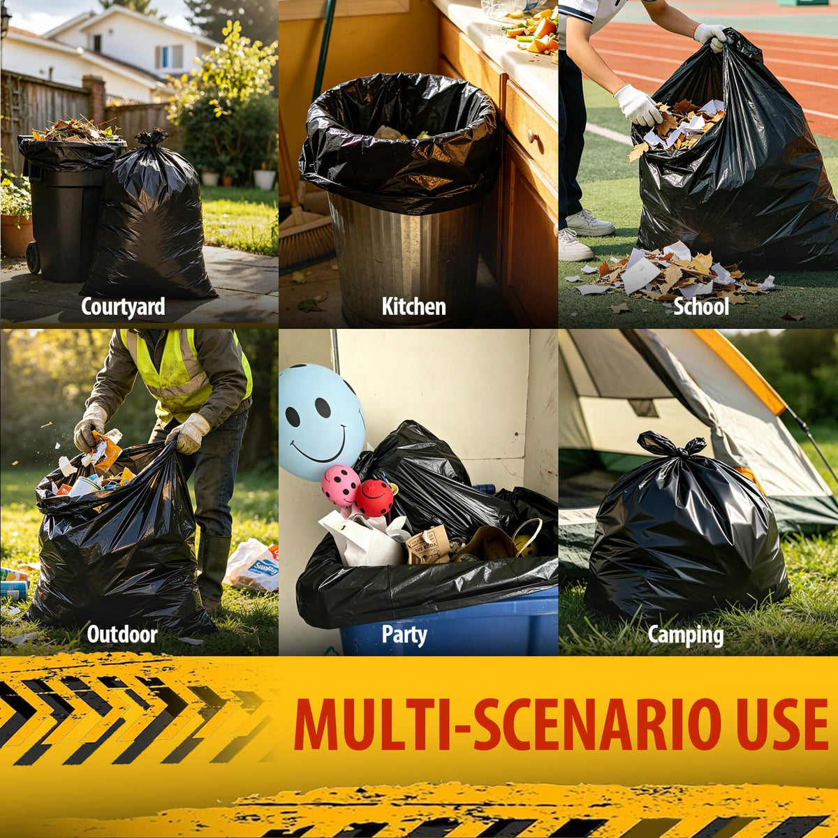 Black 42 Gallon Trash Bags 10 Count O338958