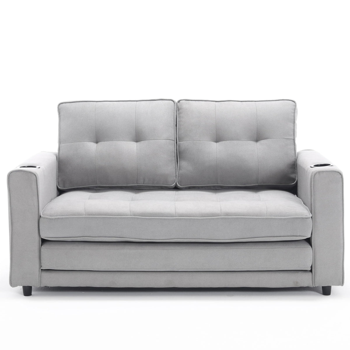 Light Gray Convertible Futon Sofa Bed A40128