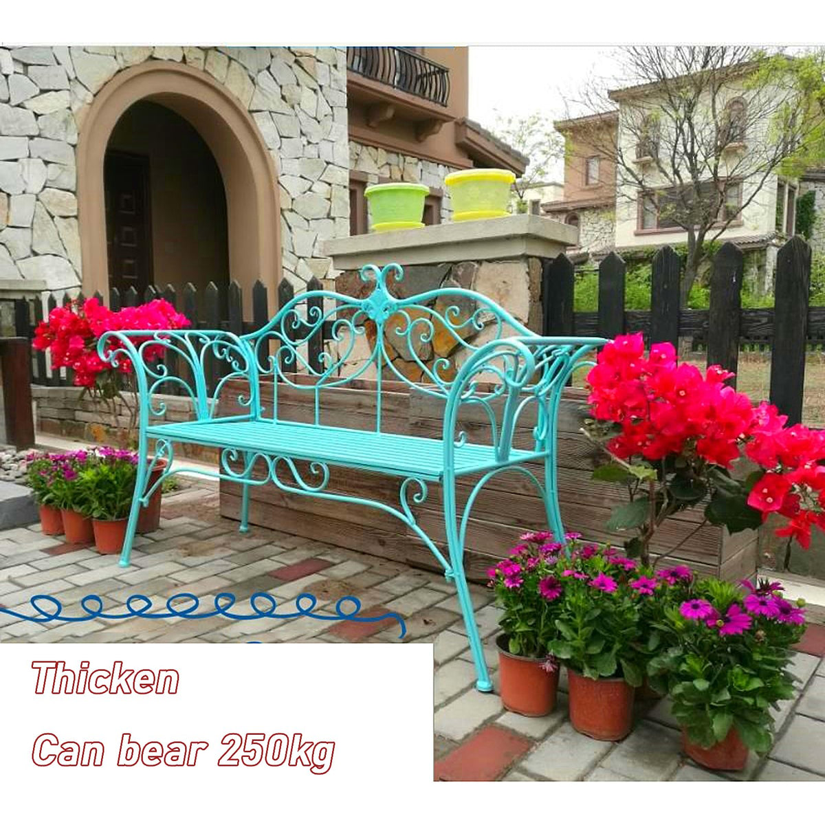 2-Seat Outdoor Metal Bench B139