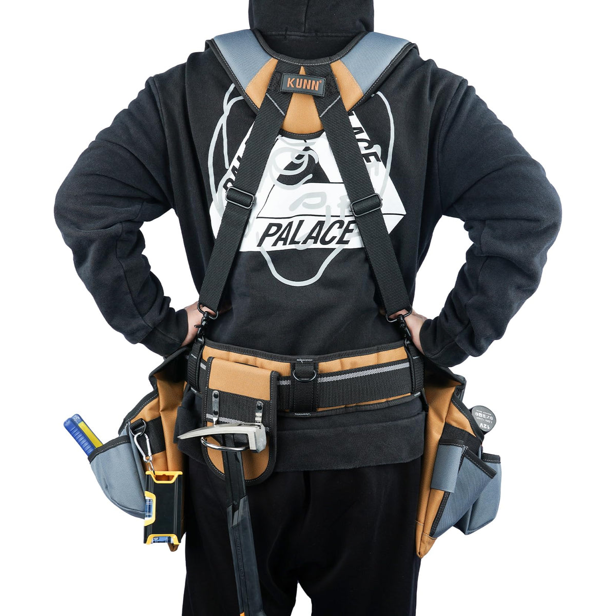Khaki Carpenter Tool Belt with Suspenders B477997