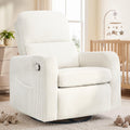 Oversized Corduroy Swivel Rocker Recliner Chair L298388