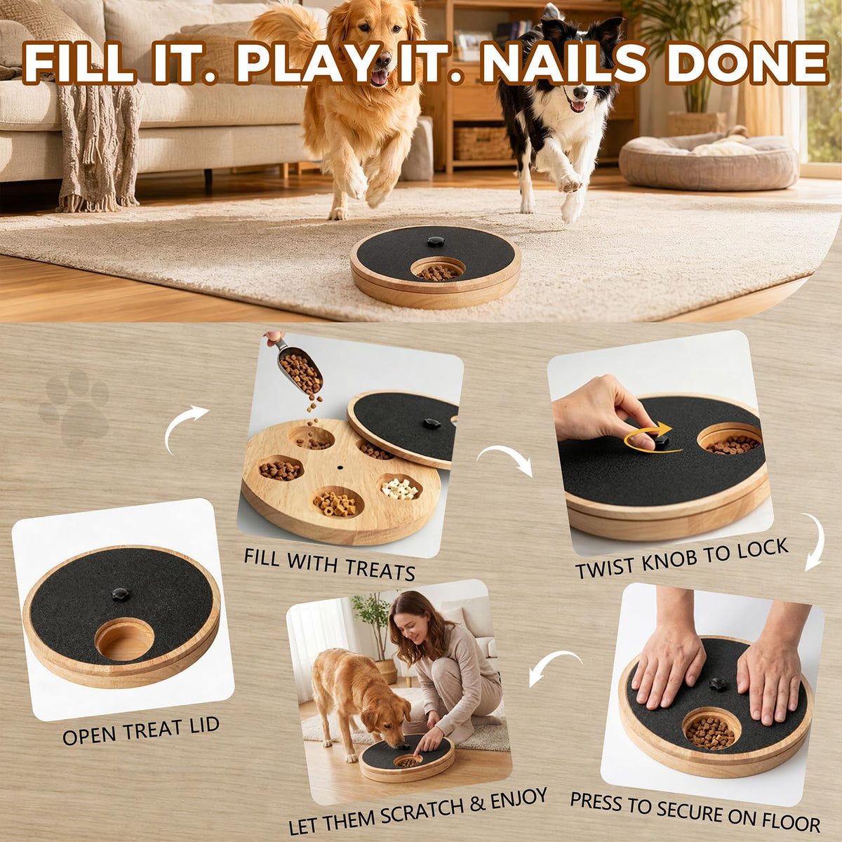 Dog Nail Scratch Board with Treat Box R377