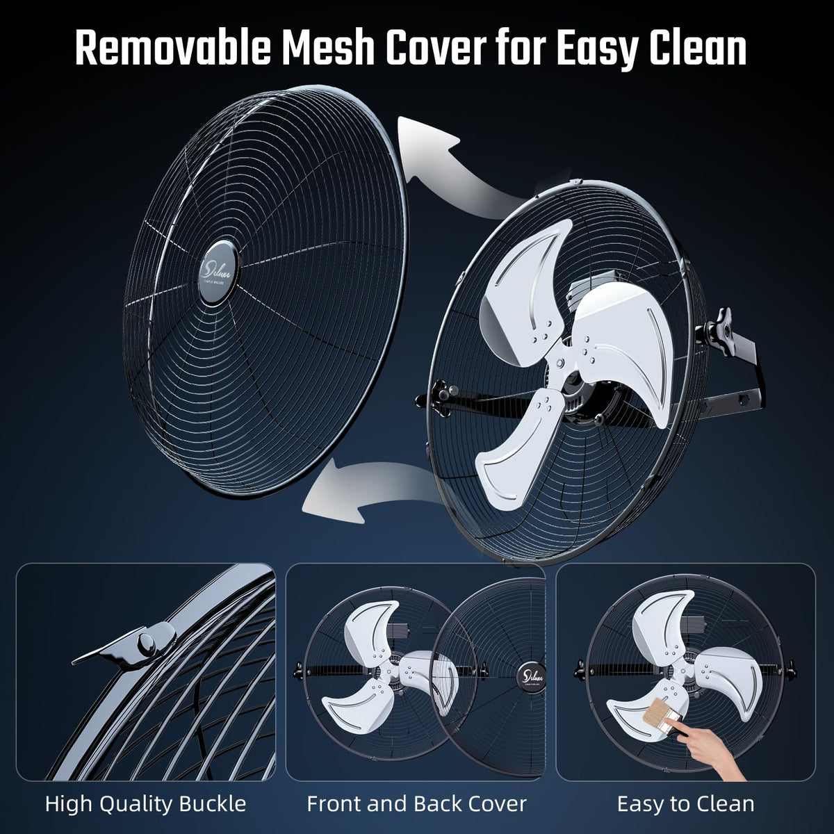 20 Inch 3 Speed Black Wall-Mount Fan G104