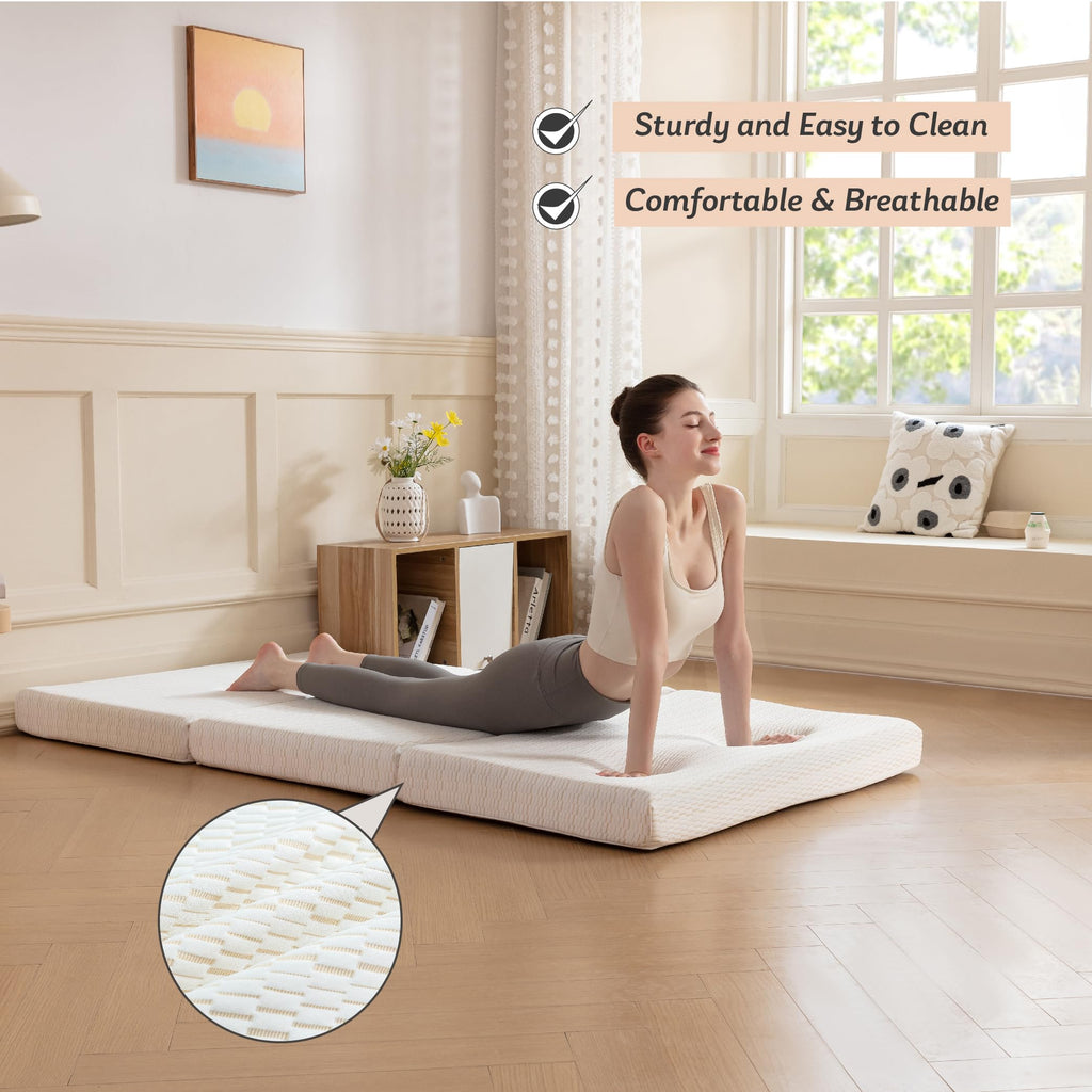 3 Inch Twin Tri Fold Memory Foam Mattress Topper Z1972