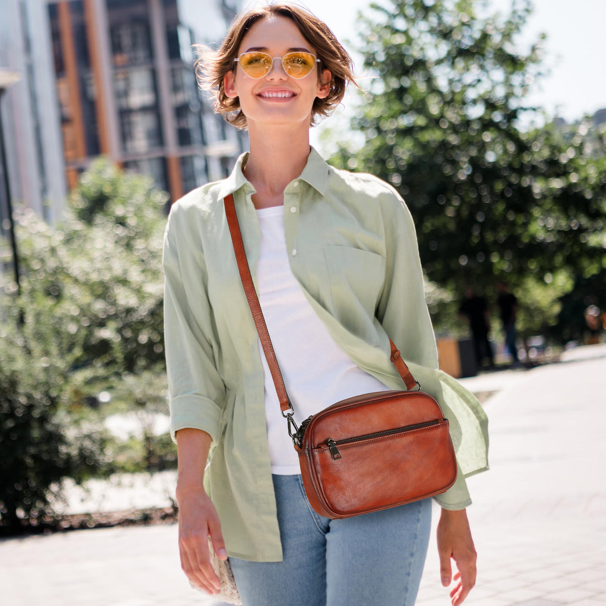 Genuine Leather Shoulder Handbags E261948