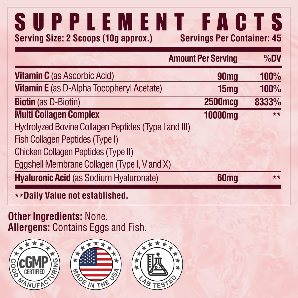 Multi Collagen Peptides Powder with Vitamin C, E & Hyaluronic Acid, Unflavored, 45 Servings B52708