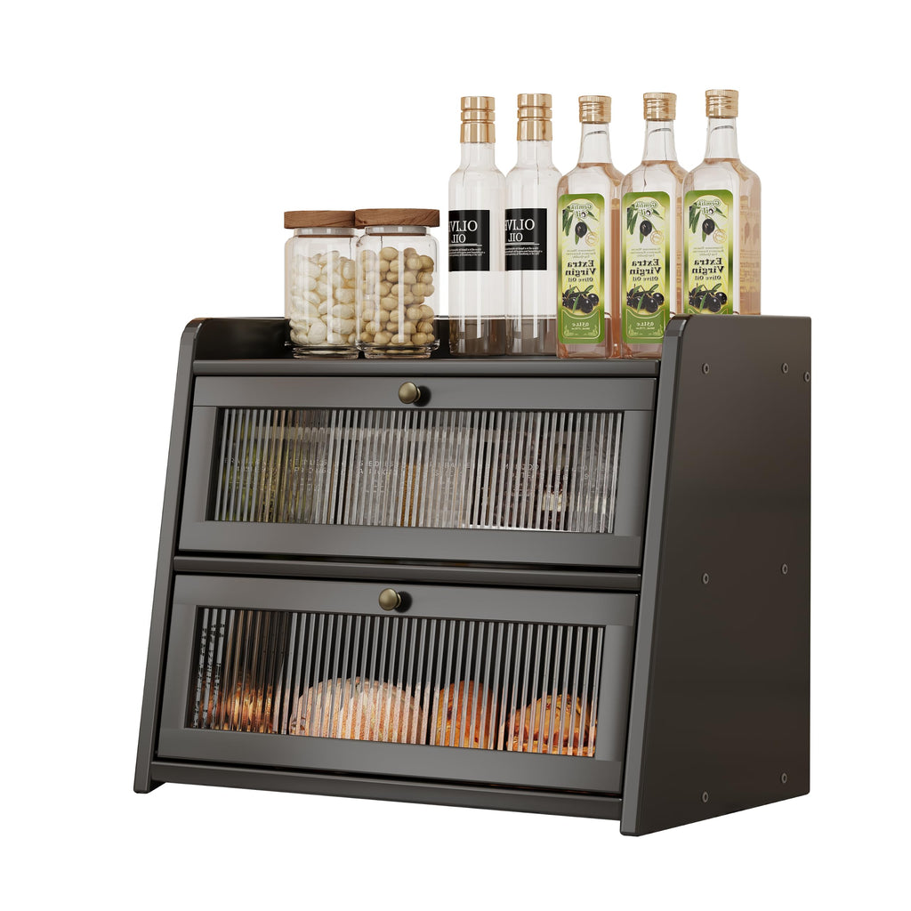Large Bamboo Bread Box with Window S718724