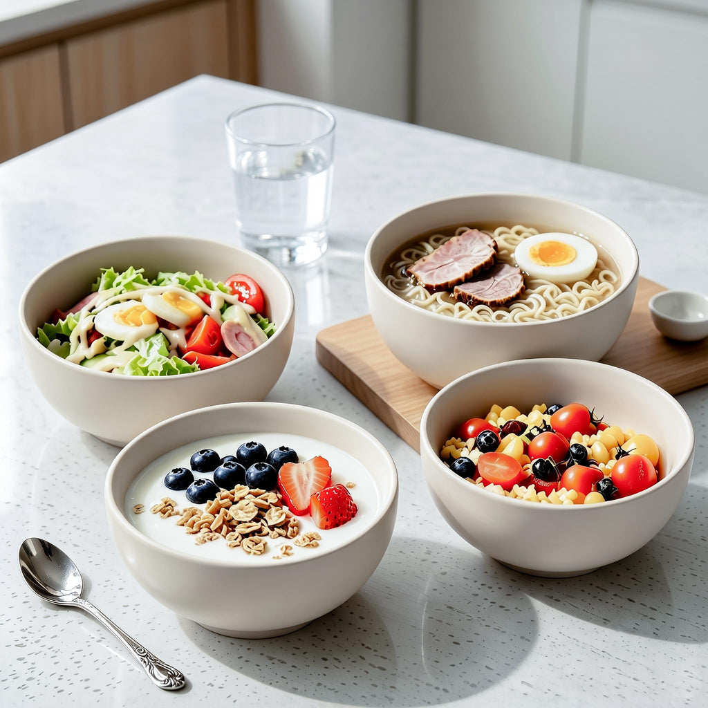 Ceramic Soup Bowls Set of 4 E707283