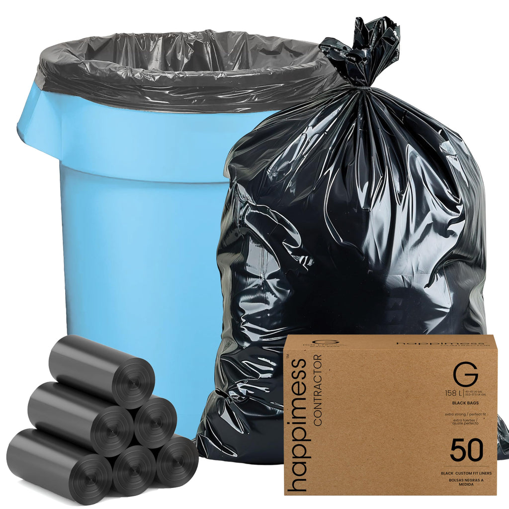 50-Count 42 Gal 3 Mil Contractor Trash Bags, Black N42895