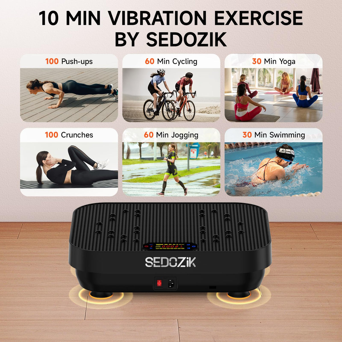 Black Vibration Plate with Bands W74227