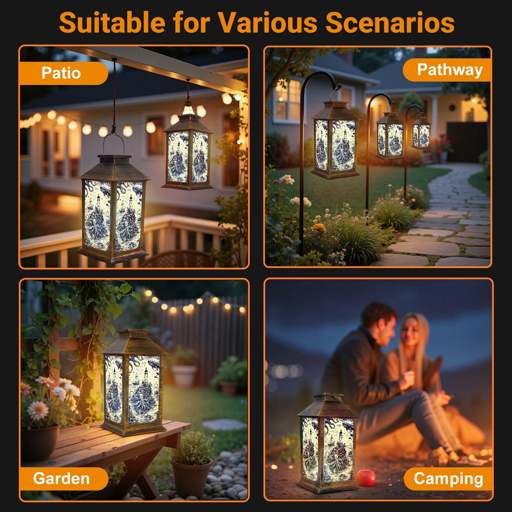 Blue Waterproof Solar Lantern E129