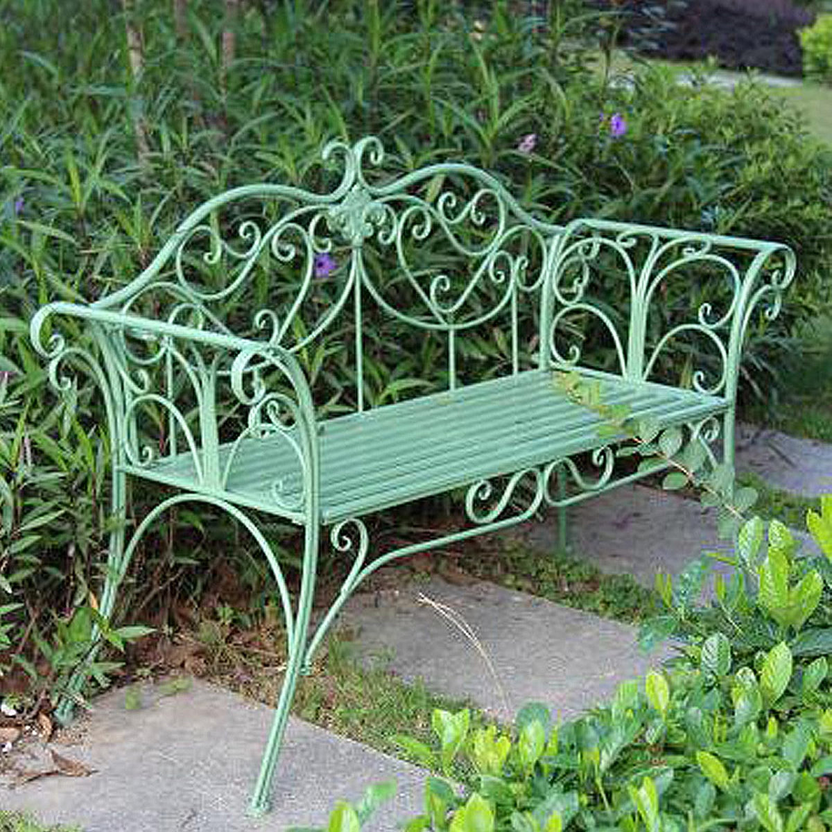 2-Seat Outdoor Metal Bench B139