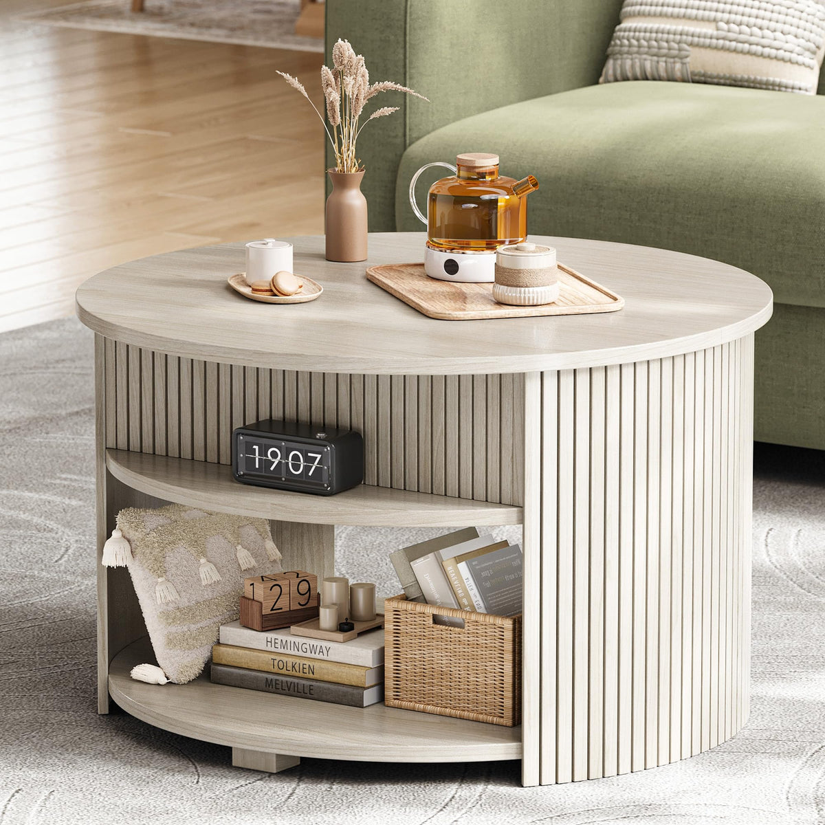 Round Lift Top Coffee Table with Storage M207163