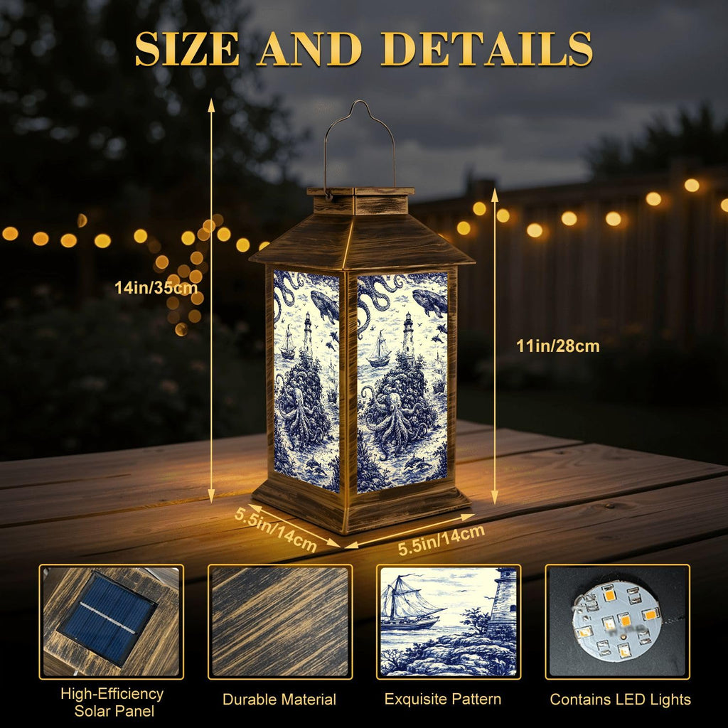 Blue Waterproof Solar Lantern E129