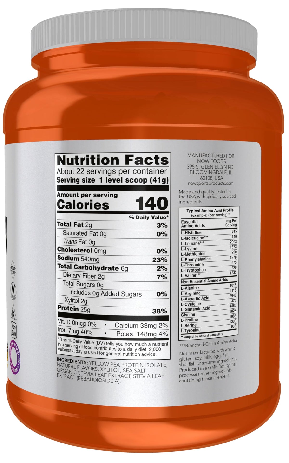 Pea Protein 25 g With BCAAs Vanilla Toffee 2 lbs R723