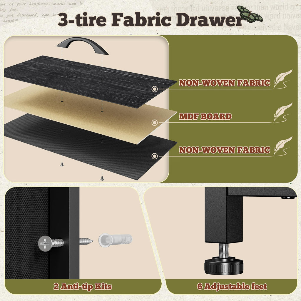55" W 9 Drawer Dresser with LED and Power Outlets F243026