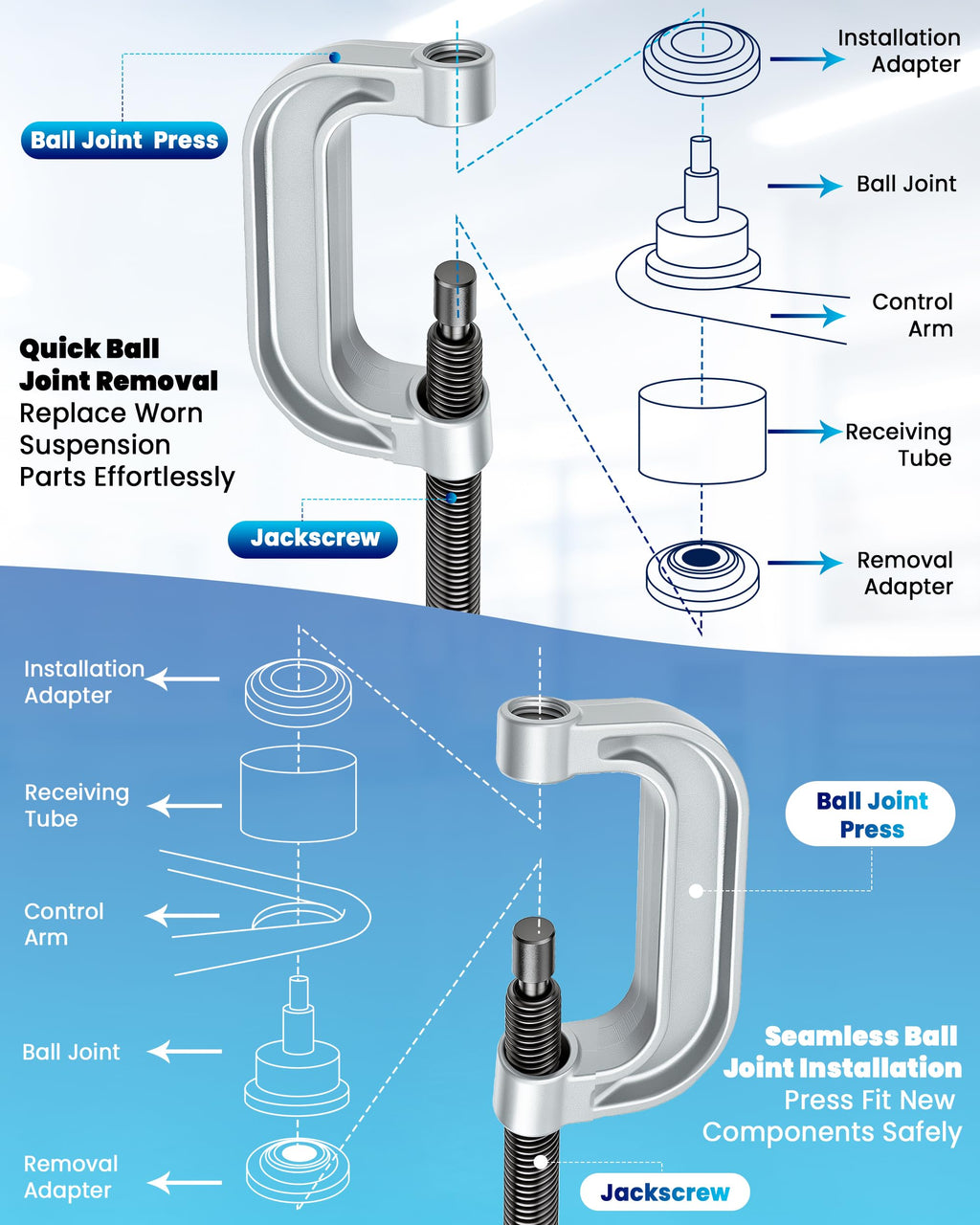 10pcs Ball Joint Press Kit U Joint Removal Tool L586859