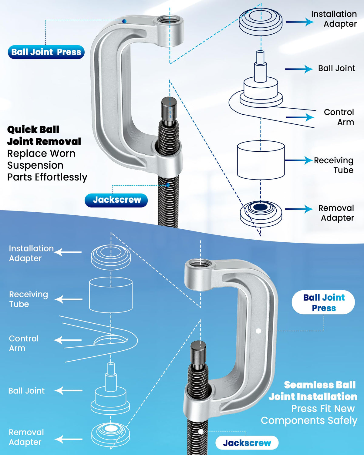 10pcs Ball Joint Press Kit U Joint Removal Tool L586859