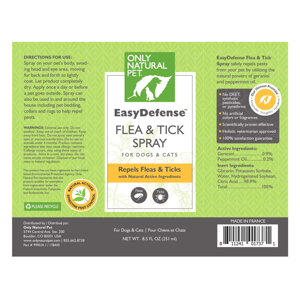 Flea and Tick Spray for Dogs and Cats 8.5 oz I924