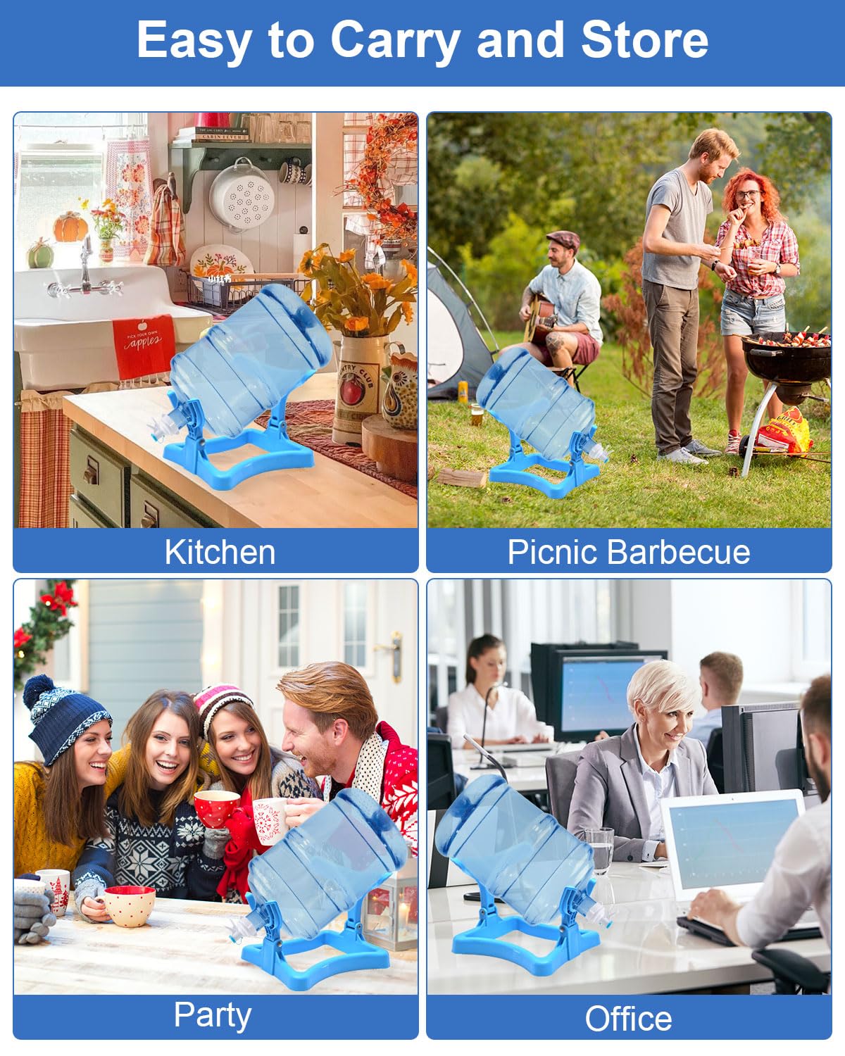 Folding Water Jug Holder with 2 Valves R309