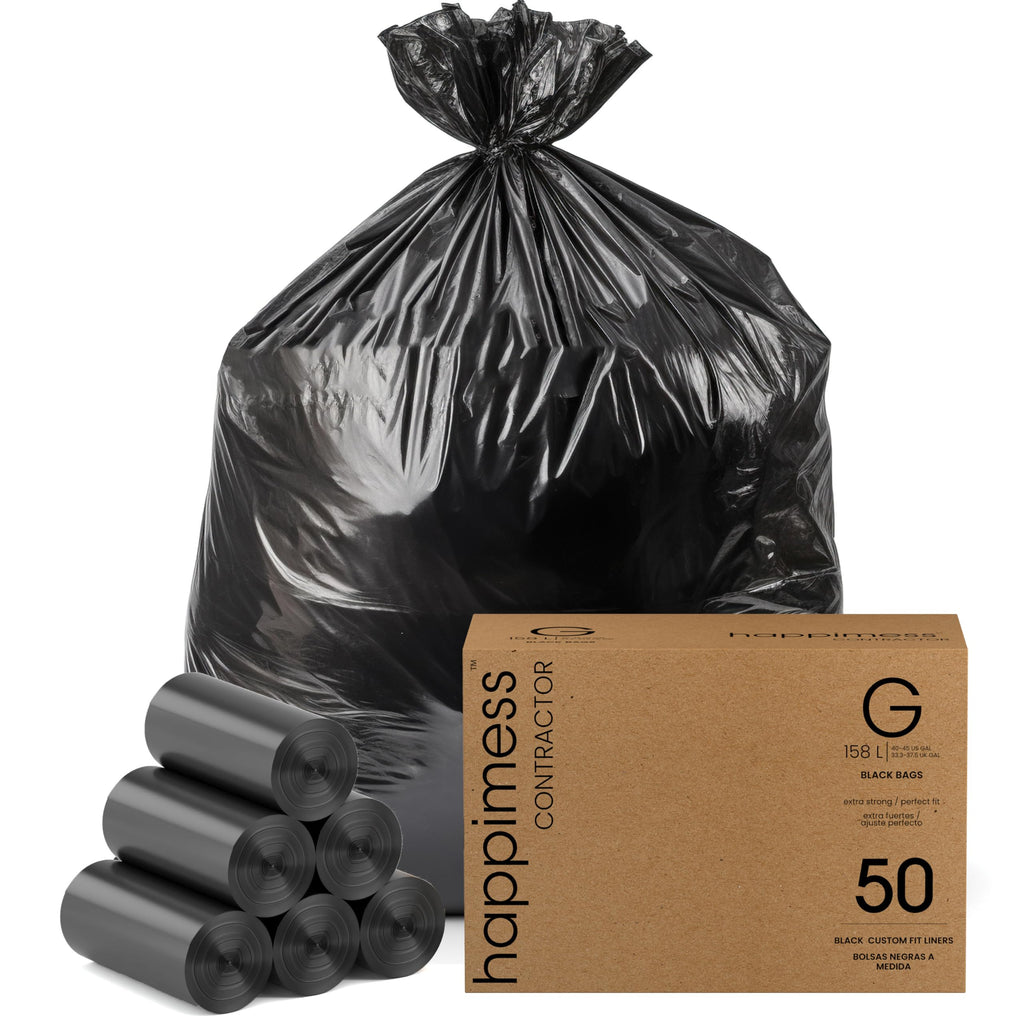 50-Count 42 Gal 3 Mil Contractor Trash Bags, Black N42895