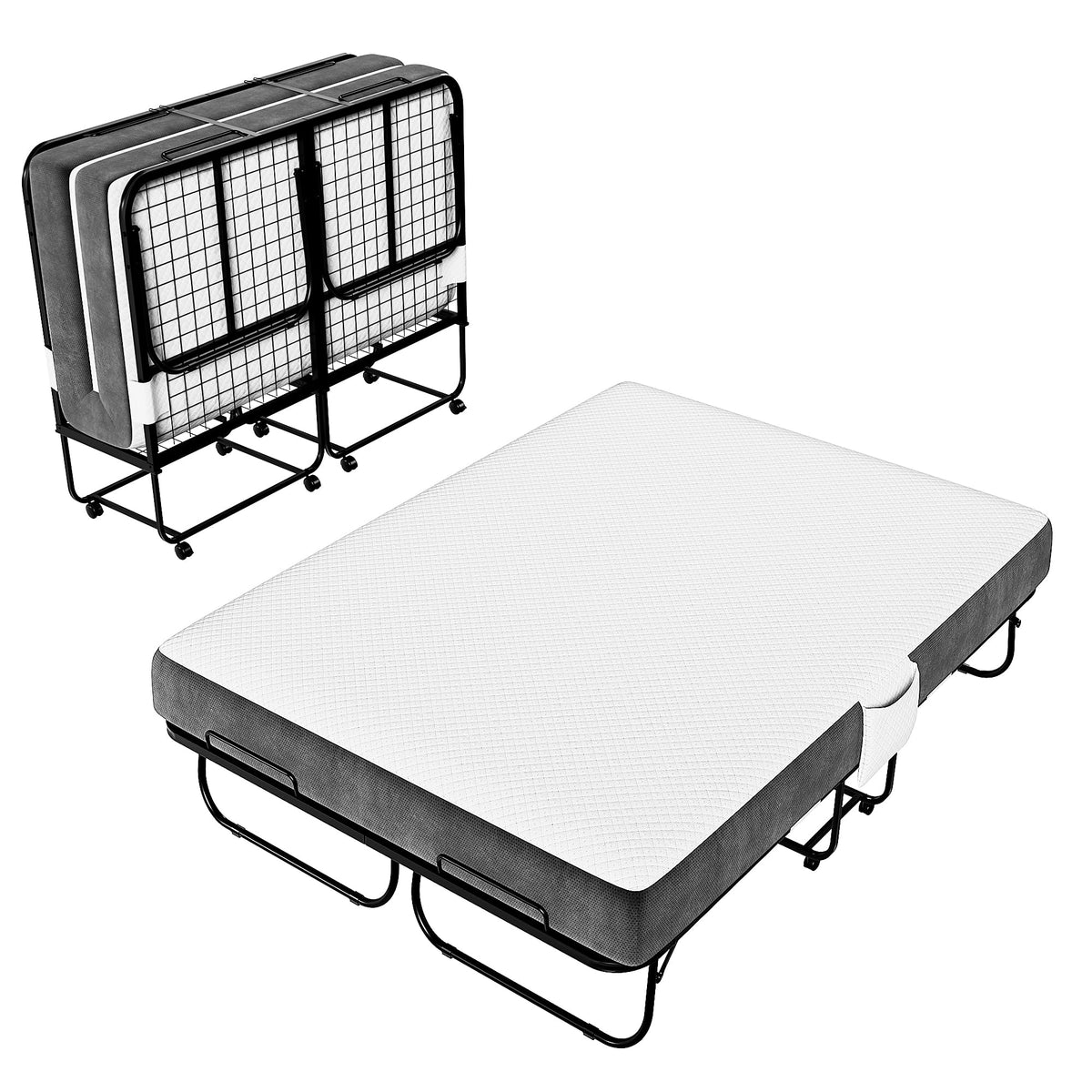 Full Size Folding Bed with Memory Foam Mattress G2817