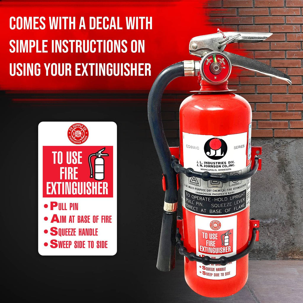Heavy Duty Wall Mount Fire Extinguisher Bracket for 2.5 lb & 5 lb, Pack of 2 V61010