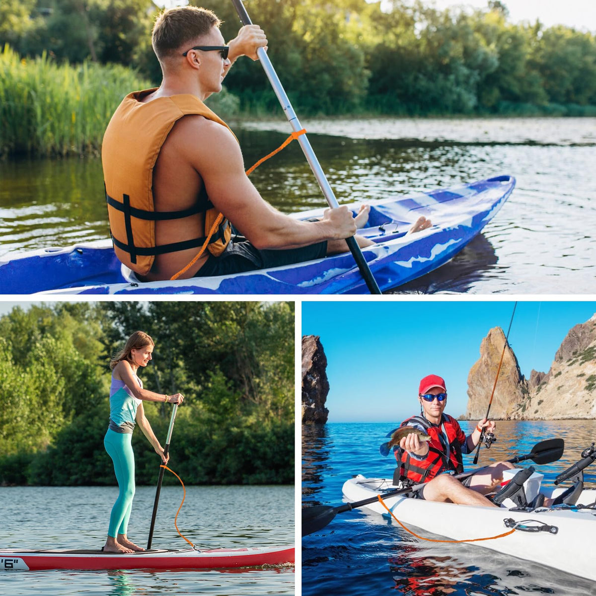 Kayak Paddle Board Leash Stretchable Strap R244