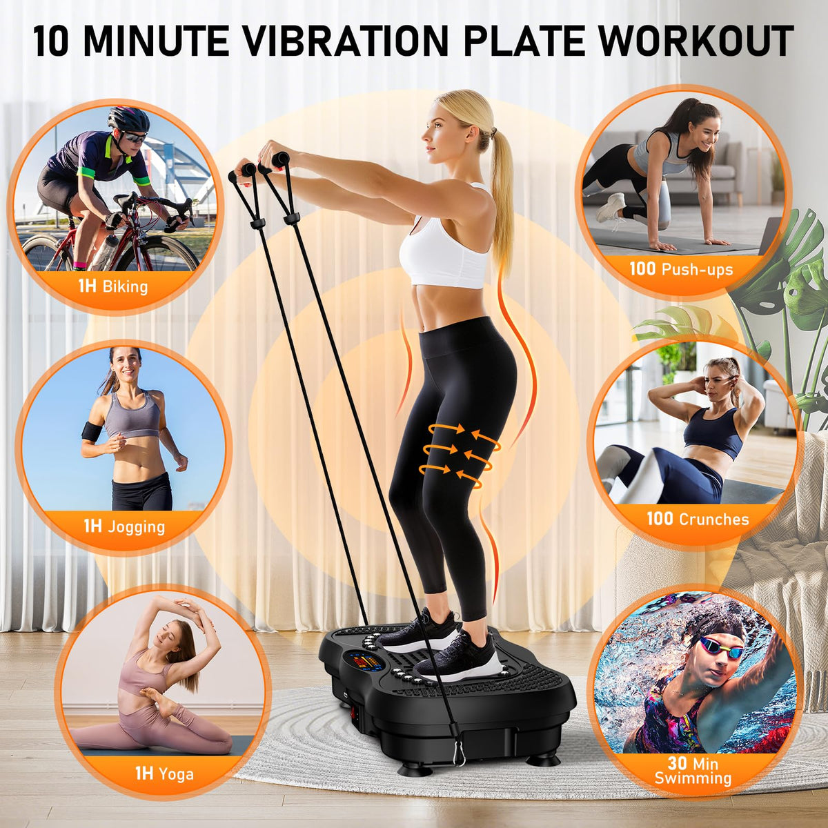 Vibration Plate Exercise Machine 130 Levels 450 Lbs Capacity X3531