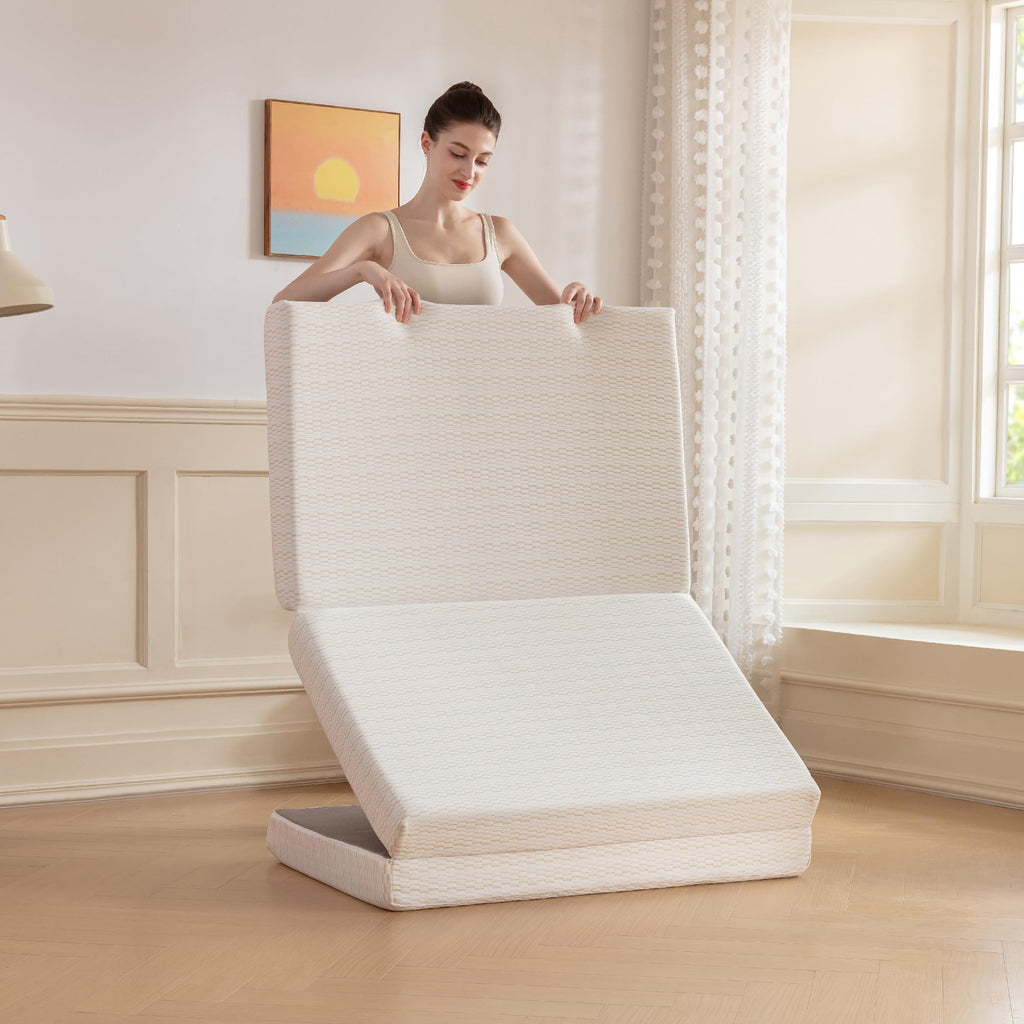 3 Inch Twin Tri Fold Memory Foam Mattress Topper Z1972