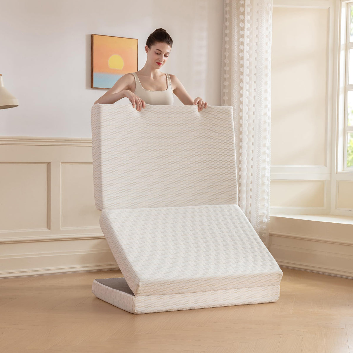 3 Inch Twin Tri Fold Memory Foam Mattress Topper Z1972