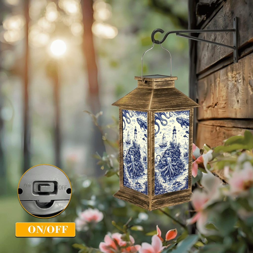 Blue Waterproof Solar Lantern E129