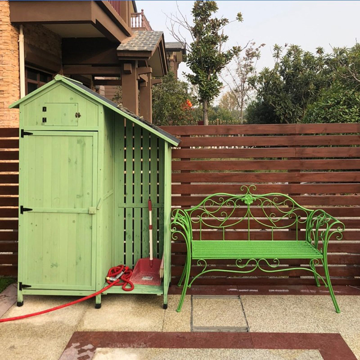 2-Seat Outdoor Metal Bench B139