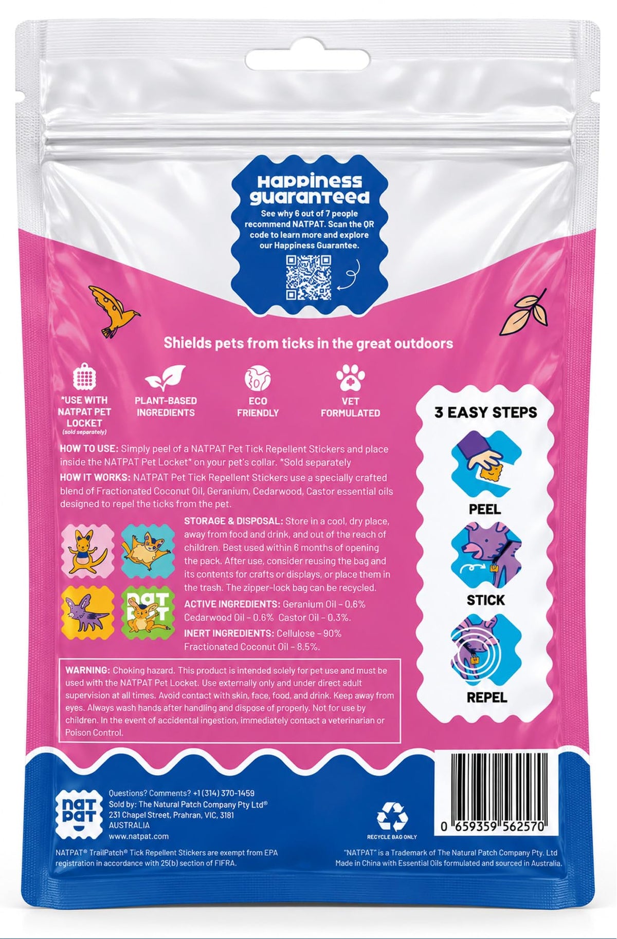 Tick Repellent Pet Patches for Dogs and Cats, 48 Count B883583