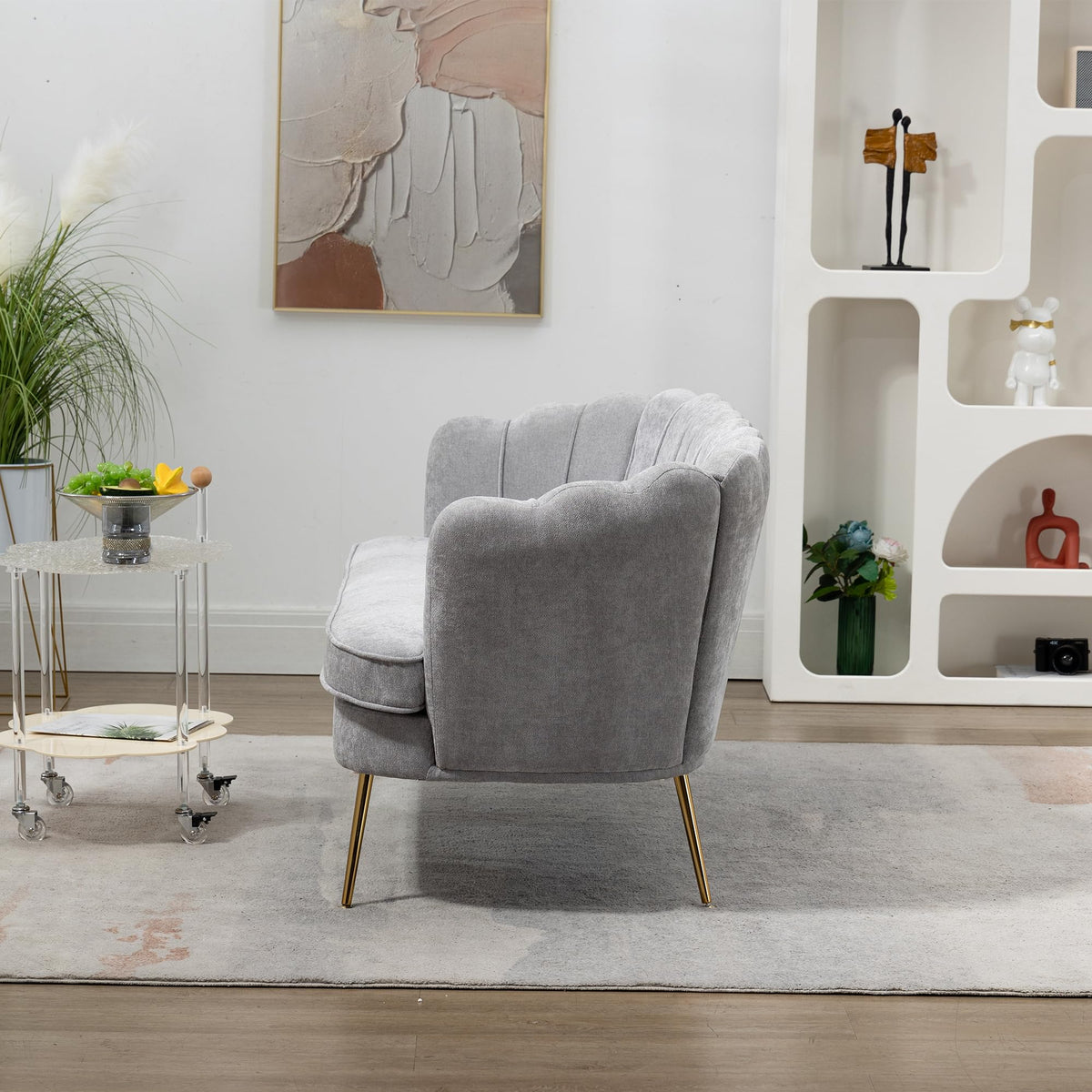 Light Gray Small Loveseat Sofa Z42193