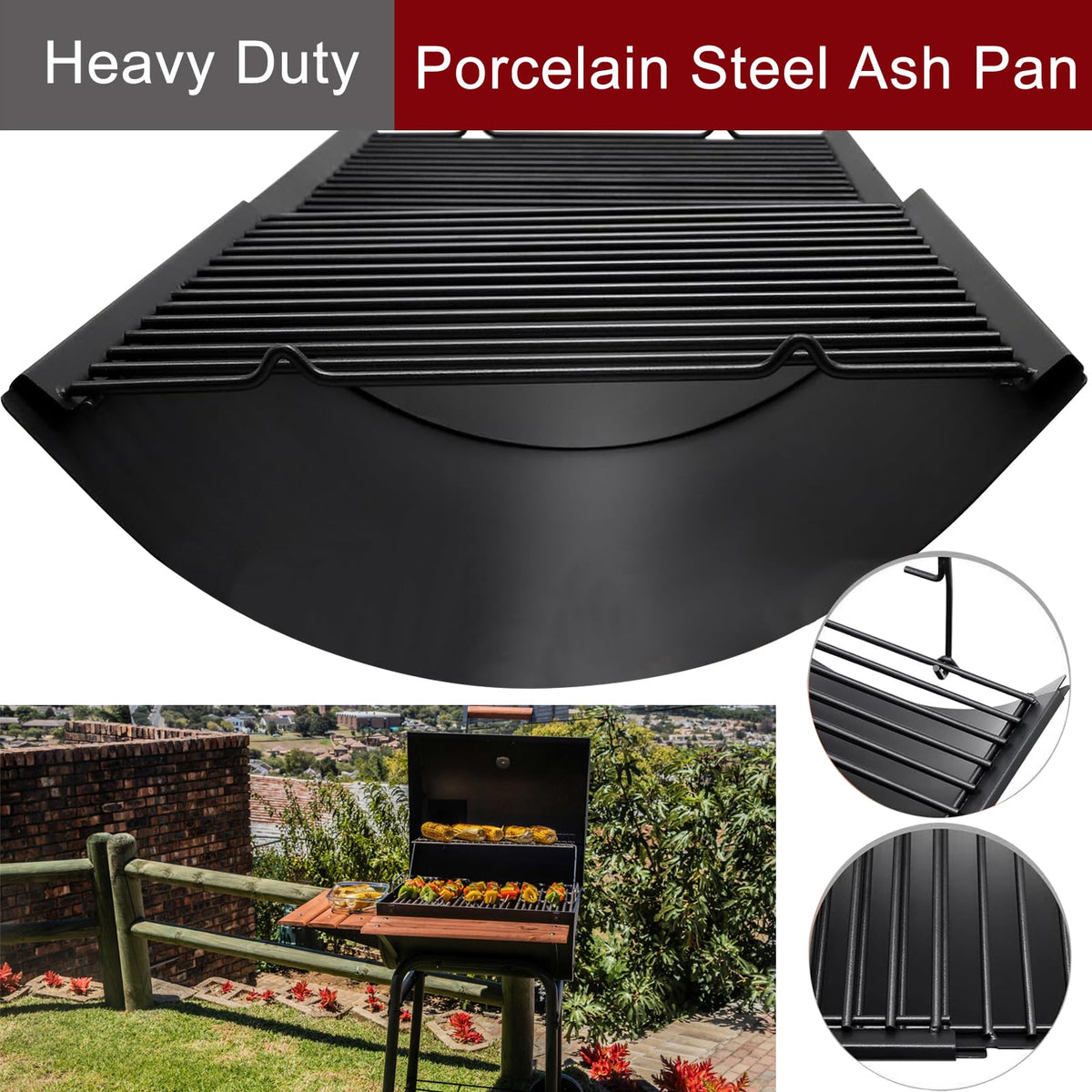 Adjustable Ash Pan Drip Pan with 2pcs Grate Hangers W524762