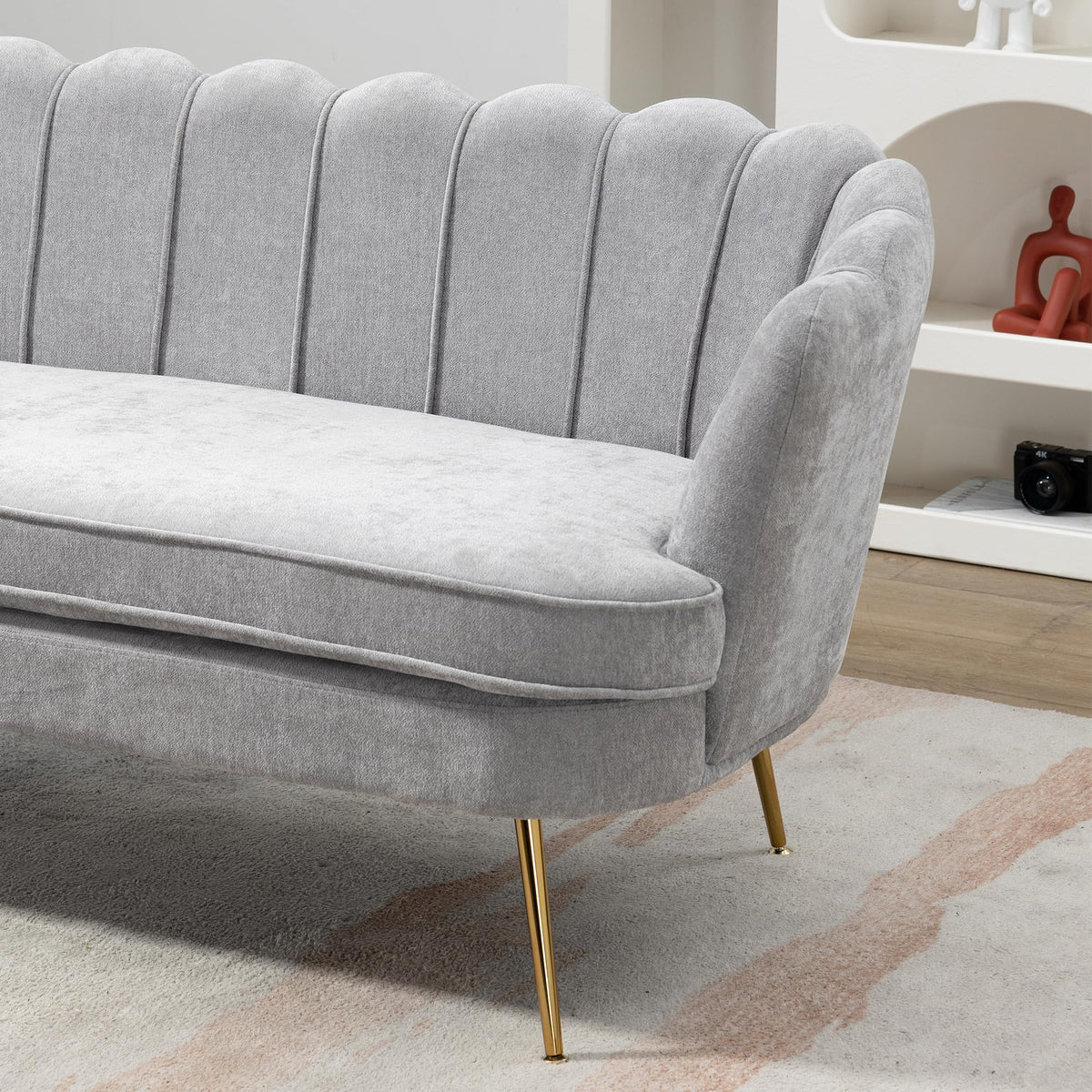Light Gray Small Loveseat Sofa Z42193