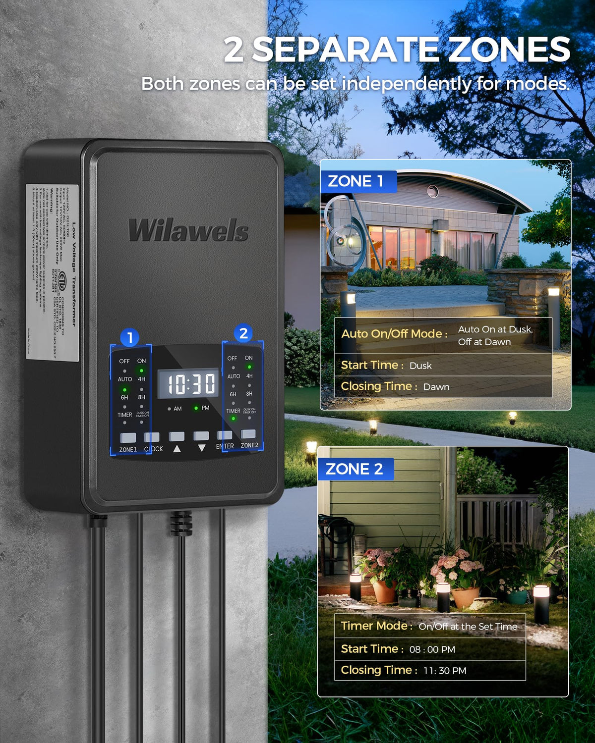 200W Low Voltage Landscape Transformer with Timer & Photocell Sensor N5868