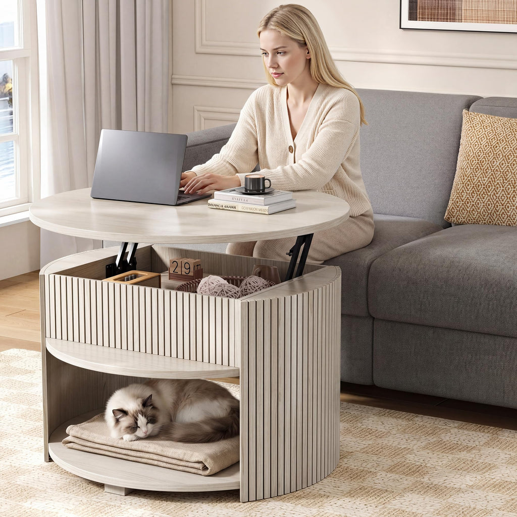 Round Lift Top Coffee Table with Storage M207163