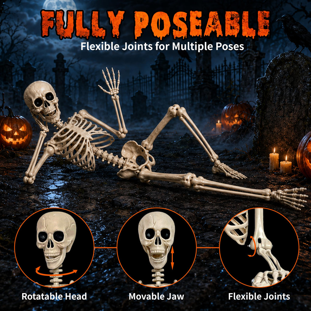 2 Pack 5.4ft Life Size Skeleton with Movable Joints N15210