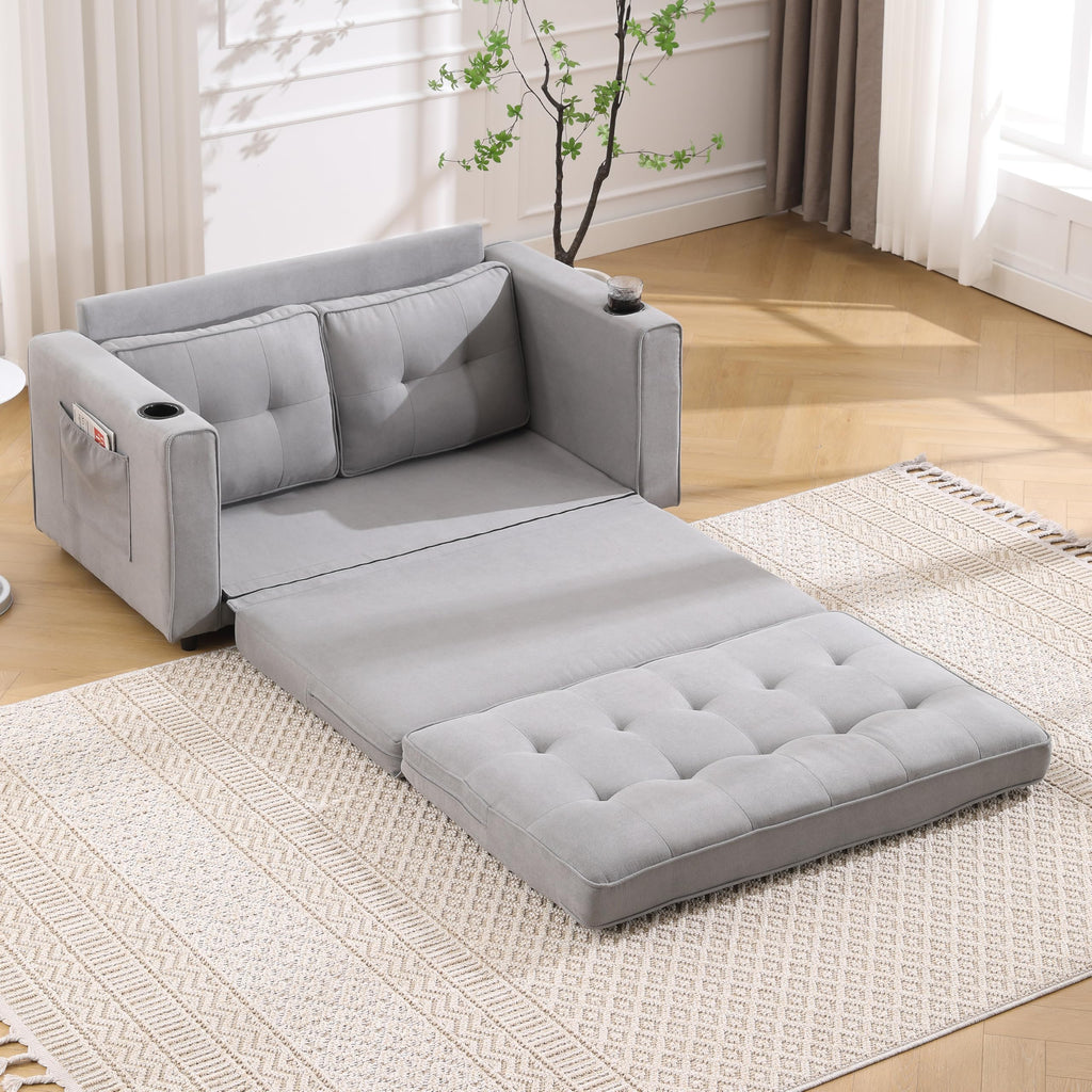 Light Gray Convertible Futon Sofa Bed A40128