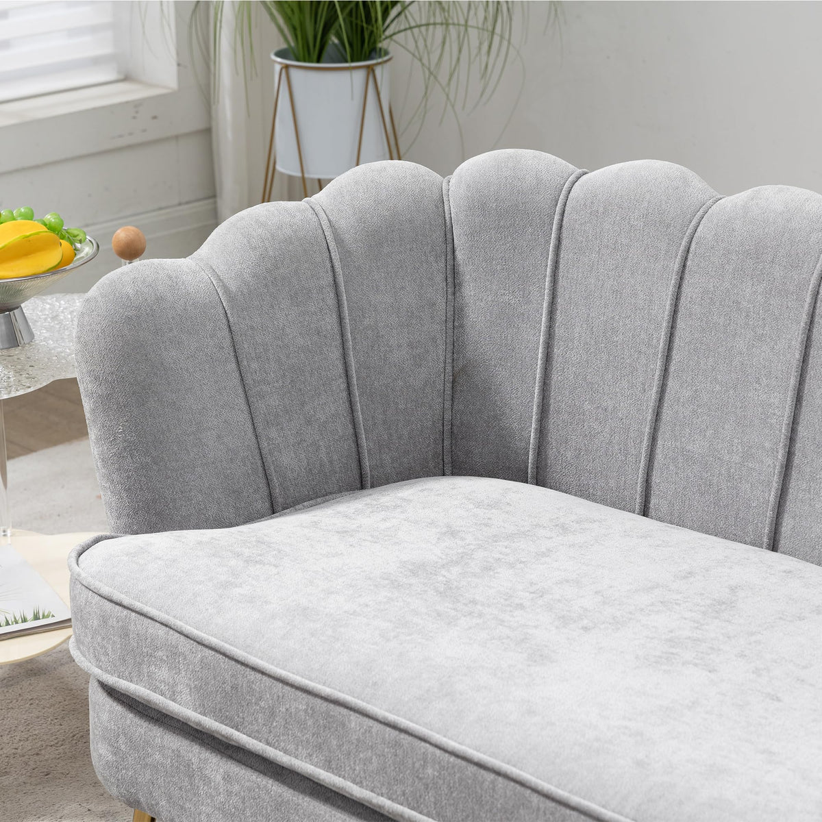 Light Gray Small Loveseat Sofa Z42193
